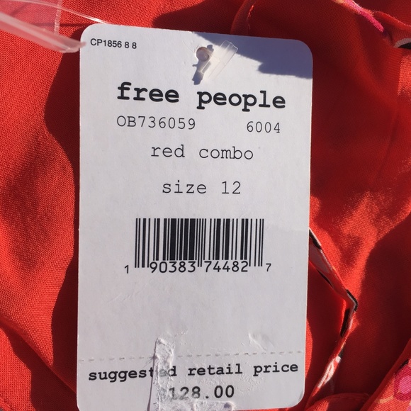 Free People Coryn Mini Dress Combo red 12 - Picture 7 of 7